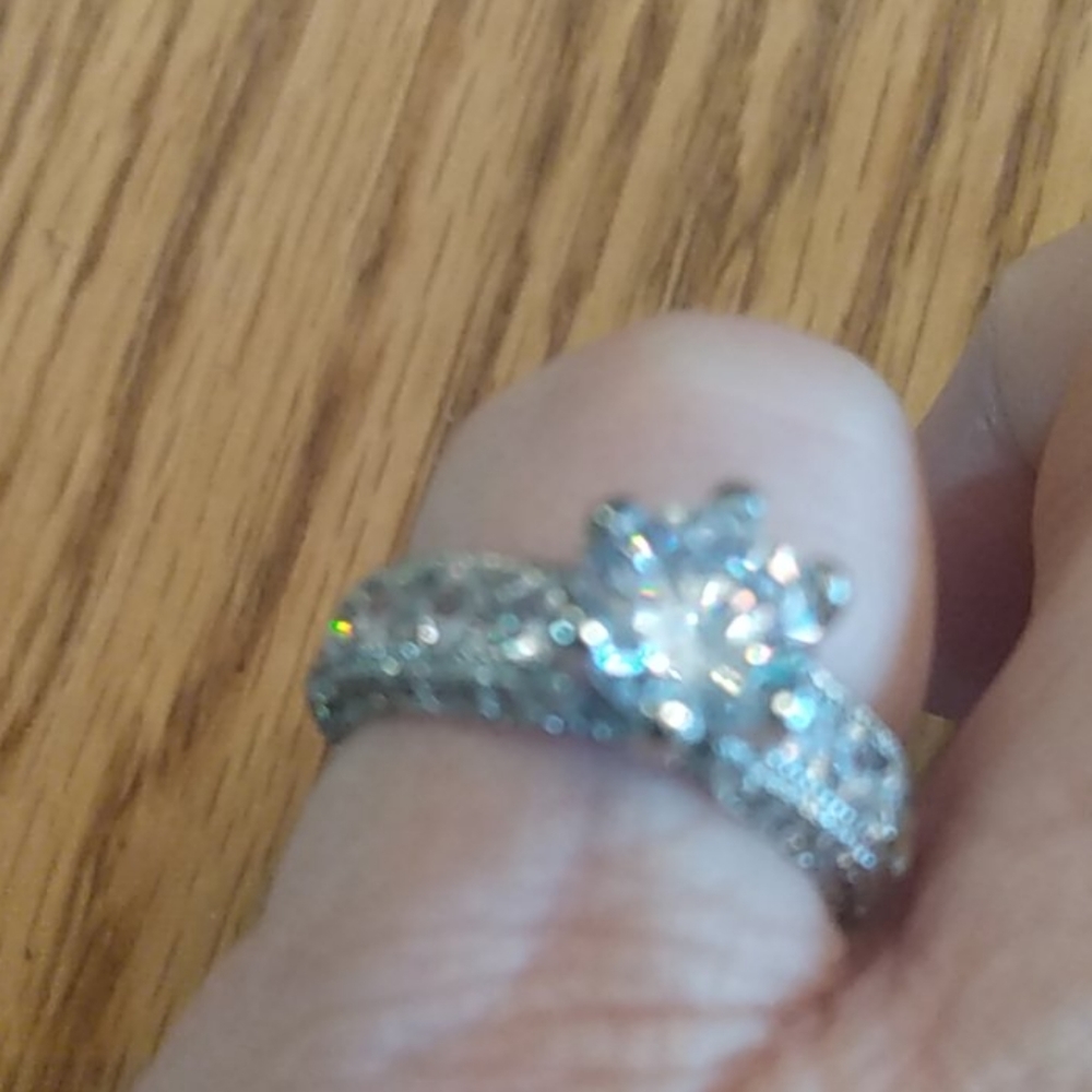 SS cubic zirconia ring